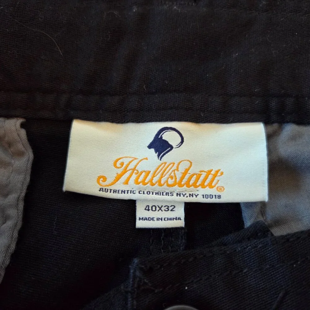 Hallstatt Men's Stretch Comfort Twill Pants Size 40x32 Black British Preppy - Picture 5 of 6